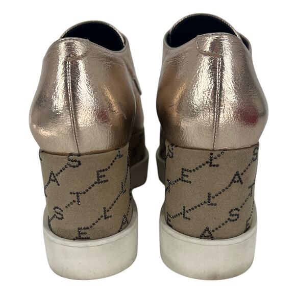 Stella McCartney Rose Gold Elyse Monogram Derbys - Picture 10 of 16